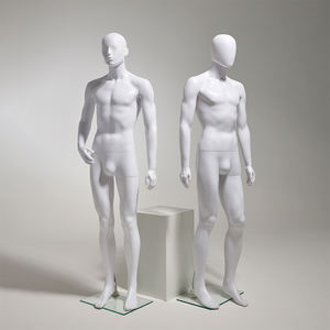 Manichini in PP non verniciati, coppia <span class=keywords><strong>uomo</strong></span>/<span class=keywords><strong>donna</strong></span>, finitura naturale in plastica ecologica per esposizione abiti - Product Image 4