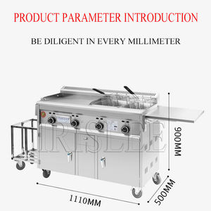 モバイルストール多機能スナックカートトロリーステンレス鋼朝食ファーストフードおにぎりグルメカート - Product Image 4