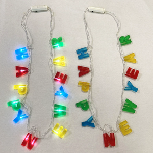 Dẫn ánh sáng lên Vòng cổ nhiều Màu Hạnh Phúc năm mới chữ chuỗi ánh sáng dẫn hạnh phúc năm mới nhấp nháy Vòng cổ bên ủng hộ Vòng cổ - Product Image 3