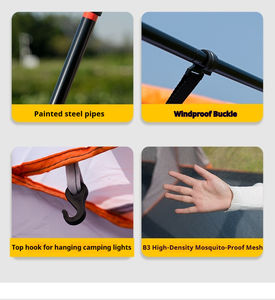 Tente de <span class=keywords><strong>camping</strong></span> de luxe avec protection UV pliable et portable, tente imperméable avec moustiquaire pour le <span class=keywords><strong>camping</strong></span> en famille en plein air et les pique-niques - Product Image 3