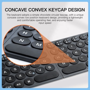 Phần Cứng Máy Tính Phần Mềm Di Động Có Thể Gập Lại Có Thể Sạc Lại Mini Bàn Phím Không Dây Màu Xanh Răng Máy Tính Bảng Bàn Phím Với Đứng Chủ - Product Image 2