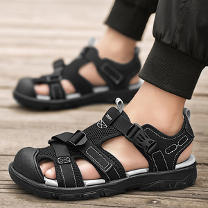 <b>Men</b> Eco Friendly Closed Toe Hiking <b>Sandals</b> Rivet Hook Loop Closure Anti-Collision Toe Cap Non Slip Lighted Outdoor Beach - Product Image 5