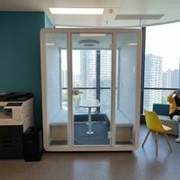 Stand meuble photo personnalisé, support personnel, étanche au son, lampe naturelle, moderne, pour 4 personnes, salle de réunion, 4000K
