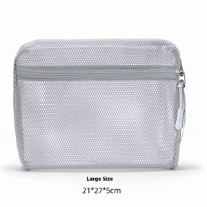 Durable Fashionable Nylon Mesh Cosmetic Bag Zipper Closure Large Capacity Portable Travel Transparent <b>Storage</b> Wash Bag for Women - Product Image 4