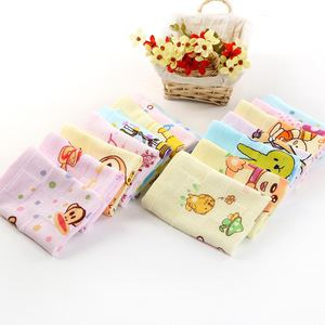 Toalla cuadrada estampada de doble capa de algodón puro, 27x27 Cm, patrón de dibujos animados para bebés y niños pequeños, uso doméstico - Product Image 1