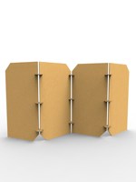 Écran de séparation en carton ondulé multi-panneaux modulaire sur pied pour événements et espaces temporaires