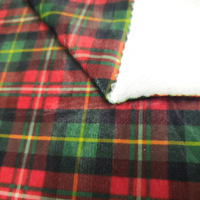 Tissu imprimé en velours de soie personnalisé à carreaux rouges en Polyester Spandex pour vêtements