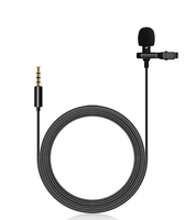 Mini Microphone Cocardier Portable à Condensateur Lavalier Filaire en Plastique à Pince pour Téléphone, Appareil Photo DSLR, Ordinateur Portable
