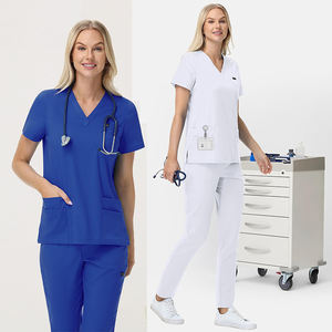 NiaaHinn, nuevo diseño, conjuntos de enfermería para mujer, ropa de uniforme, conjuntos de pantalones cortos de dos piezas, uniforme de cuello en V, conjuntos de verano de enfermera personalizados en Stock - Product Image 3