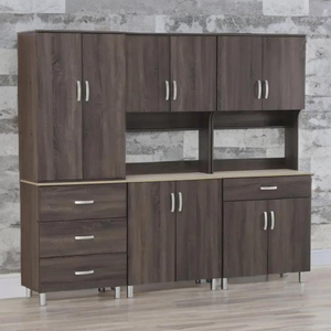 Gabinete de almacenamiento de cocina minimalista OEM Premium hecho de material de tablero de partículas de madera - Product Image 1