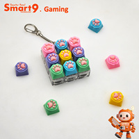 Smart9 Mechanical Switch Tester with Silicone Cat Paw Keycaps RGB Light Click Sound Keychain Fidget Toy for Kids Adults