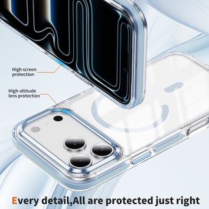 Coque de téléphone magnétique hybride en PC transparent et TPU souple, personnalisable, avec aimants puissants, pour iPhone 17 Pro Max – Vente en gros - Product Image 6