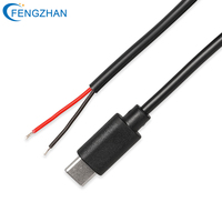 Cable Pigtail Tipo-C Macho 28AWG de 4 Hilos Abiertos, con Soporte para Cualquier Conector Personalizado en el Extremo Opuesto para Soldadura de Cableado de Dispositivos