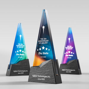 Trophée en cristal gravé personnalisé avec impression UV, roche artificielle, pour réunion annuelle d'entreprise, honneur aux employés exceptionnels, commémoration - Product Image 3
