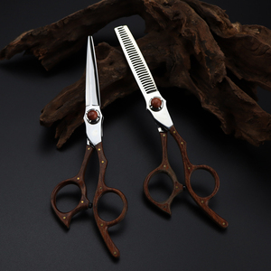 Ciseaux à cheveux professionnels avec manche en bois, ciseaux de barbier, ciseaux de coiffure japonais VG10 - Product Image 3