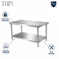GAOYA Vente Directe Usine Table de Préparation Commerciale en Acier Inoxydable 201/304 pour Cuisine et Hôtel, Finition Polie, Réglable