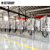 Fermenteur conique en acier inoxydable de 1000 L, cuve de fermentation de bière à double enveloppe pour microbrasserie commerciale