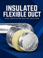 Conduit d'air flexible isolé industriel mural en aluminium pour CVC, isolation en fibre de verre, tuyau de ventilation pour hôpital