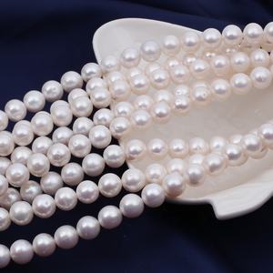 Zhuji बाजार बिक्री 10-11mm ए. ए. सही दौर प्राकृतिक सफेद ताजा पानी मोती स्ट्रिंग मनका - Product Image 1