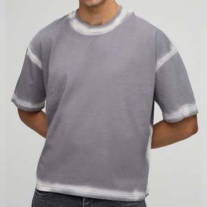 Camiseta Vintage Distressed de Algodón 100% Pesado con Lavado Ácido, Estilo Boxy Cropped, Anti-Pilling y Transpirable para Hombre, Personalizable y de Talla Grande - Product Image 4