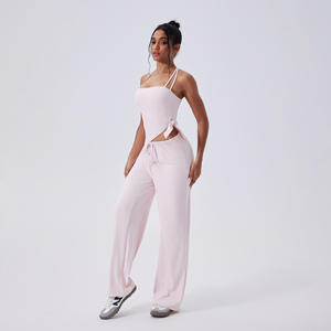 RUIQUWIN 2026 OEM Conjunto Deportivo de Yoga de 3 Piezas para Mujer, Transpirable, Sin Costuras, con Logotipo Frontal a Rayas, Sujetador Deportivo, Ropa Deportiva con Elasticidad en Cuatro Direcciones - Product Image 3