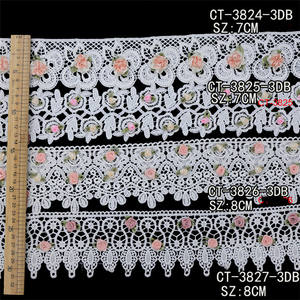 Precio al por mayor, cinta de <span class=keywords><strong>encaje</strong></span> de <span class=keywords><strong>guipur</strong></span> con lentejuelas doradas, cortina bordada hecha a mano, adorno de <span class=keywords><strong>encaje</strong></span>, 2,5 cm, 3 cm de ancho, adorno de código de barras - Product Image 4