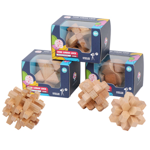 Hộp Giải Đố Đồ Chơi Trí Tuệ Bí Mật Bằng Gỗ Lắp Ráp Iq Cube <span class=keywords><strong>Brain</strong></span> 3D Giáo Dục Bằng Gỗ Luban Kongming Khóa Đồ Chơi - Product Image 3