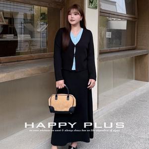 Cárdigan de Punto con Cuello en V para Mujer, Marca Runqi, Diseño de Capas con Contraste de Color, Grosor Medio, Efecto de Dos Piezas, Talla Grande, Ropa de Invierno - Product Image 4