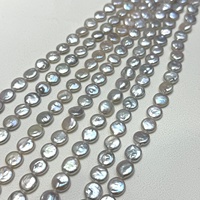 Collier en perles de culture en gros, couleur blanche, perles d'eau douce naturelles, brin de 9-10 mm, non fini pour la fabrication de bijoux