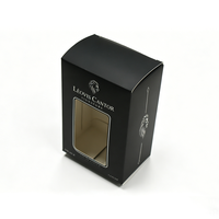 Boîte d'emballage personnalisée pour flacon de parfum noir avec fenêtre en PVC