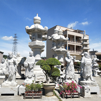 Contes populaires, les huit immortels traversant la mer, sculptures de figures taoïstes chinoises anciennes, sculpture en pierre, grande sculpture de Bouddha