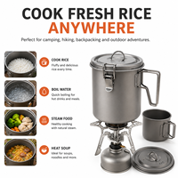 Casserole de cuisson en titane personnalisable pour camping, cuisson à la vapeur, ébullition d'eau, équipement de cuisine extérieur pour randonnée avec couvercle verrouillable