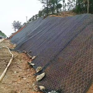 Caja de gaviones Hexagonal recubierta de PVC verde, pared de jaula de piedra de malla de alambre tejido para protección de presa de Río, corte de soldadura disponible para - Product Image 5