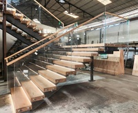 Escalier flottant à monopoutre au prix d'usine pour combles commerciaux et espaces industriels – Escaliers en bois et acier