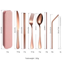 Ensemble de couverts portables en acier inoxydable de haute qualité, 7 pièces, couverts de table d'extérieur, couteau, fourchette, cuillère, argenterie pour les voyages