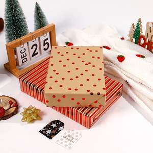 Wholesale 80g <b>Christmas</b> Hot Stamping Kraft Paper Tissue 43*300cm Gift Luxury Custom Packaging Wrapping Paper Roll - Product Image 2