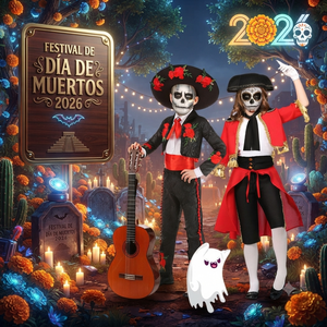 Conjunto <span class=keywords><strong>de</strong></span> Disfraz Infantil para el Día <span class=keywords><strong>de</strong></span> Muertos - Traje Tradicional <span class=keywords><strong>de</strong></span> Esqueleto para <span class=keywords><strong>Halloween</strong></span>, Día <span class=keywords><strong>de</strong></span> Muertos, Cosplay y Fiestas - Product Image 1