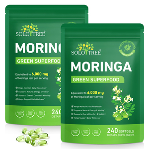 SOLOTREE ekstrak <span class=keywords><strong>Moringa</strong></span> alami non-gmo suplemen Softgel dukungan pencernaan 6000mg <span class=keywords><strong>Moringa</strong></span> hijau Superfood kapsul Softgel - Product Image 1