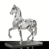 Offre Spéciale : Sculpture de Cheval en Résine Transparente HD à Forme Réaliste avec Squelette, Dégradé de Couleurs, pour Décoration Intérieure et Cadeaux