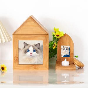 Wholesale Wooden House Shape Pet Keepsake <strong>Urn</strong> Personalized Memory Photo Wood Memorial Pet <strong>Urn</strong> for <strong>Cat</strong> or Dog Ashes - Product Image 3
