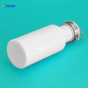 New White Coated 600ml Botella de sublimación de aluminio Botella de agua en blanco Deportes con tapa - Product Image 4