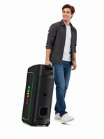 BKK 520W Enceinte de karaoké pour fêtes en extérieur et en intérieur avec microphone intégré, LED RGB, charge rapide, alimentation par batterie