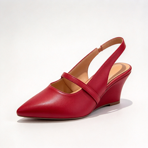 Sandalias de tacón con punta y tira trasera para mujer, de cuero sólido, estilo Mary Jane, para verano, zapatos de vestir, de fiesta, con logo personalizado - Product Image 6