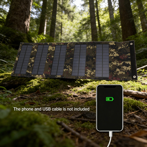 60W Compact Foldable Solar PV Panel 20% Conversion USB <b>5V</b> Charger for Backpacking Outdoor Activities - Product Image 2
