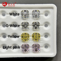 Zircon synthétique de haute qualité en stock, grade 5A, forme octogonale, blanc G, blanc clair, rose clair, jaune, taille Asscher