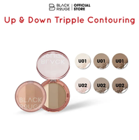 Palet Bedak Padat BLACK ROUGE Korea Natural Tahan Lama Tahan Air Matte Finish Triple Contouring Anti Luntur dengan Talc Mica
