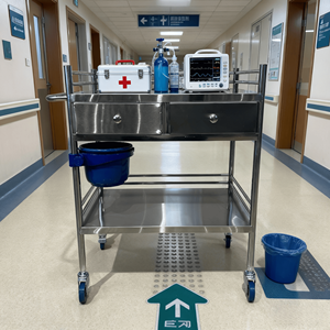 Chariot mobile de médicament d'outils chirurgicaux de clinique d'infirmière d'acier inoxydable d'équipement d'hôpital - Product Image 2