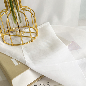 Rideau en mousseline léger et fin pour fenêtre, salon, <span class=keywords><strong>blanc</strong></span>, jacquard floral, tulle en polyester, voile, tissu transparent - Product Image 5