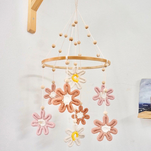 Cuna colgante de ratán hecha a mano, móviles de bebé, juguetes móviles para dormir cómodos para colgar, decoración de guardería para habitación de niños - Product Image 1