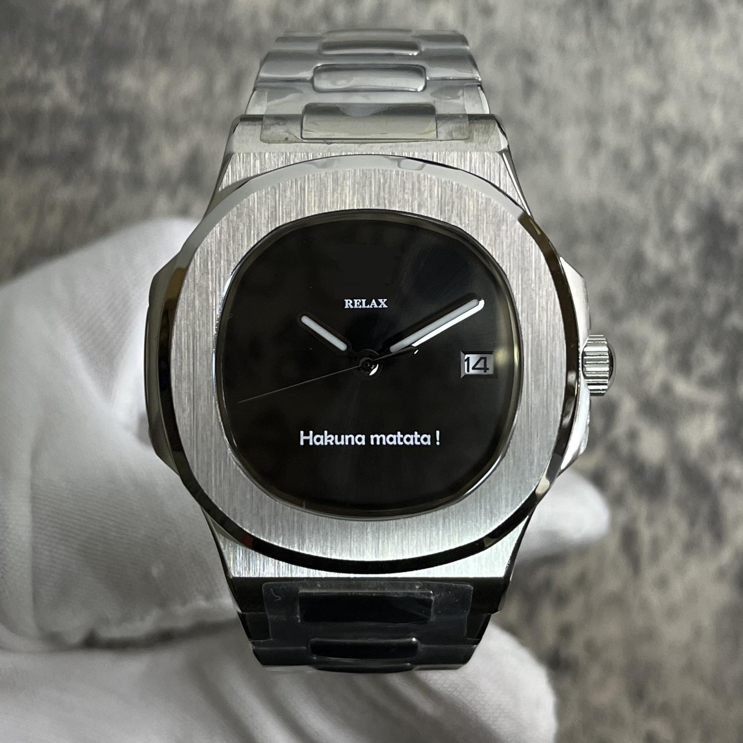 Relax Broken Crown Watch Stainless Steel Men Calendar Wristwatches  Mechanical Movement Waterproof Watch for Men Reloj De Hombre